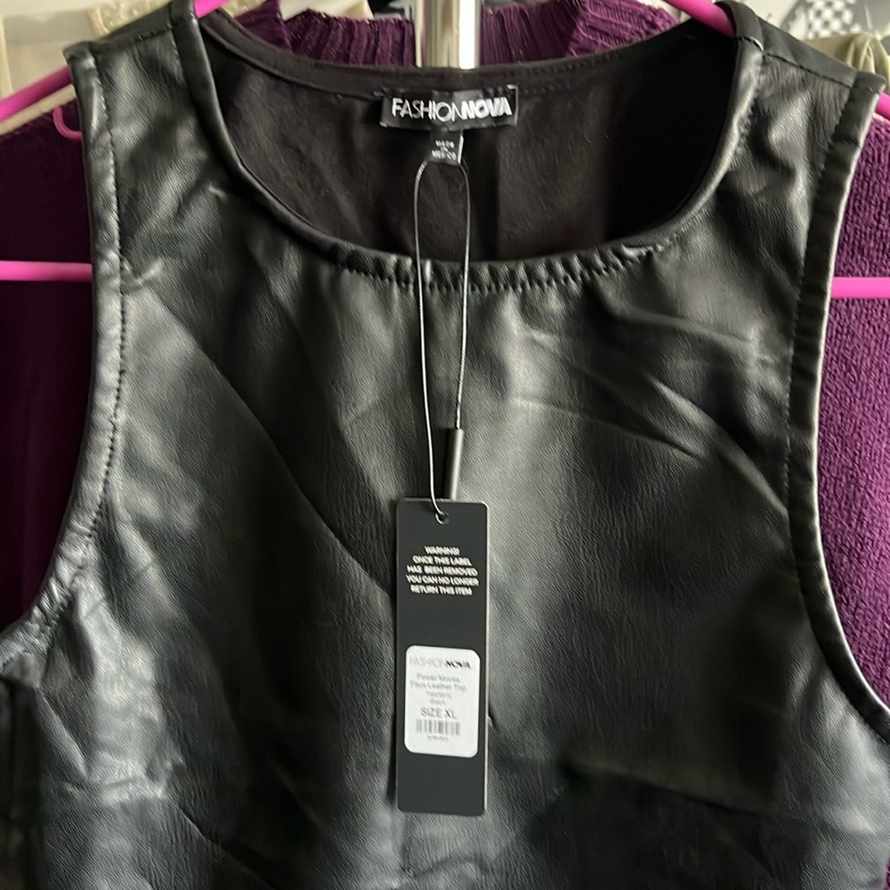 NWT Fashion Nova Faux Leather Top